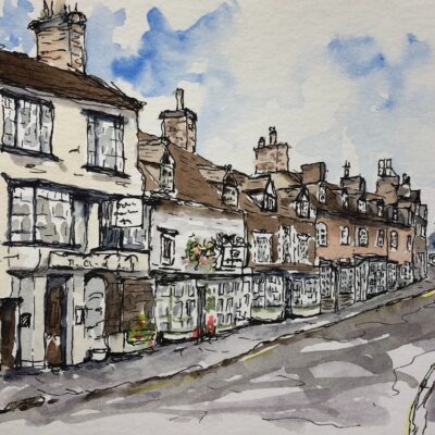 Cecilia Lane - Castle Hill, Kenilworth - Ink and watercolour on paper