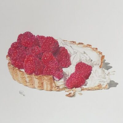 Cecilia Lane - Graham's Raspberry Cheesecake - Coloured Pencil on paper