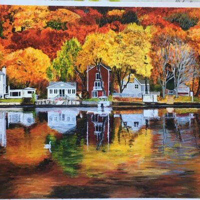 Cecilia Lane - New England in the Fall - Acrylic on paper