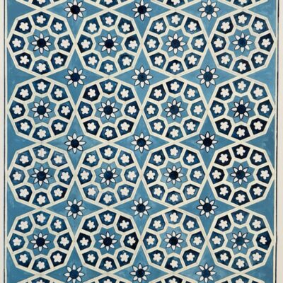 Sehar Sajid - Sindh  Inspired by the tile work of Shah Jahan Mosque, Pakistan.  Handmade pigment paints Size: A2