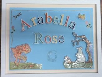 Wendy MacSkimming - Arabella - Mixed media - stoneware ceramics & acrylics on canvas board, framed