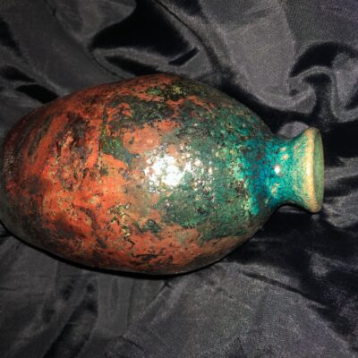 Jim Elliott - Raku thrown copper turquoise