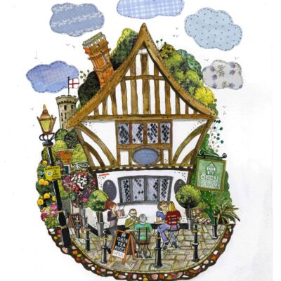 DISH Design Studio - The Oken Tearooms Warwick - Collage and watercolour