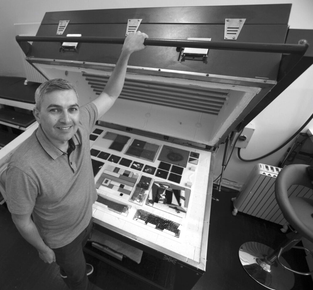Me and my large kiln full of students work, from one of my glass fusing courses.