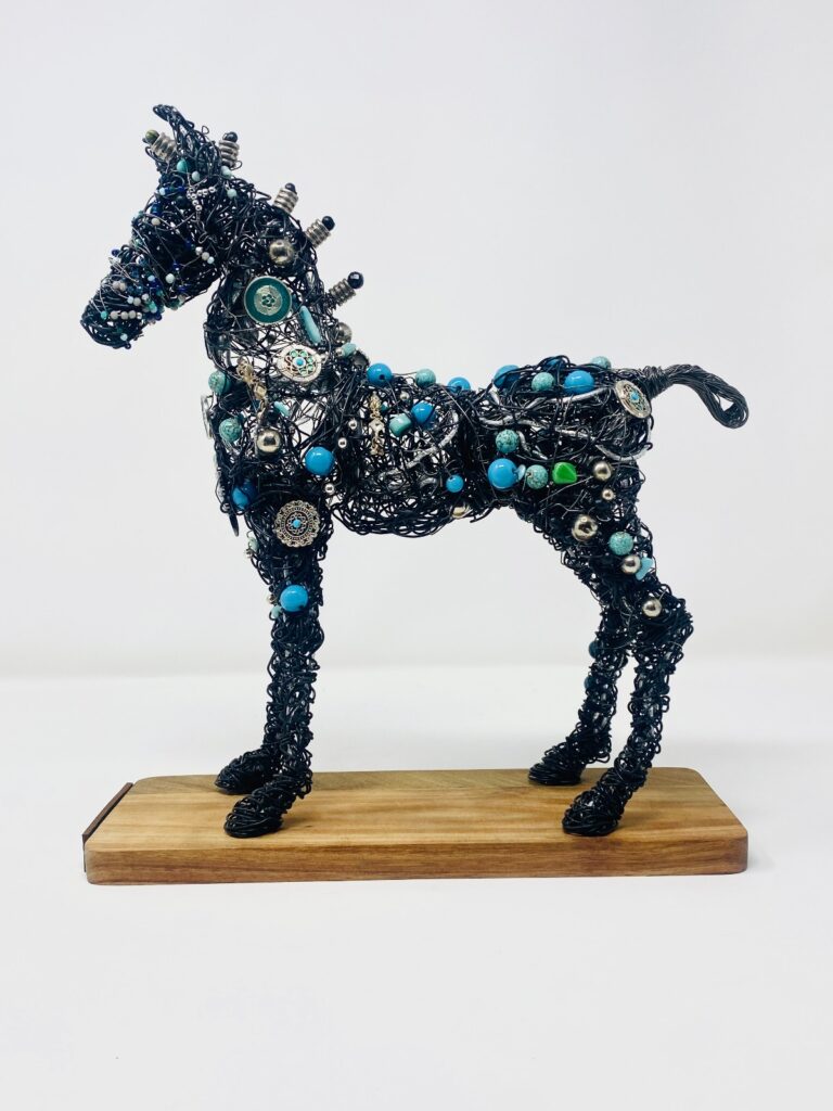 Working intuitively across wire, leather, textiles, and linoleum, Griggsy creates tactile, three-dimensional forms through a hands-on making process. Using up-cycled materials, the work transforms the discarded into functional objects that celebrate sustainability, individuality, and imperfection.