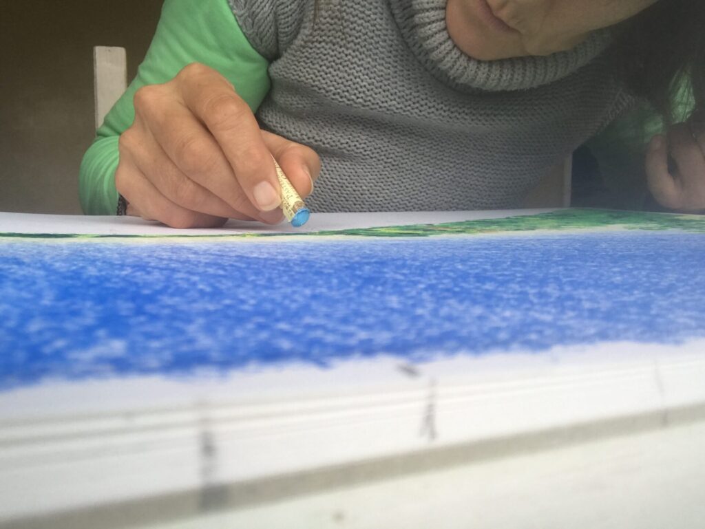 Catherine Holland artist at work