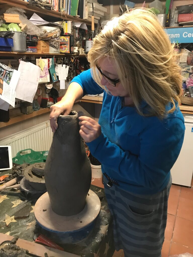 Ros in her studio