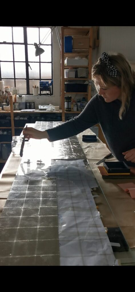 Lianne French gilding large panel for high end interior.