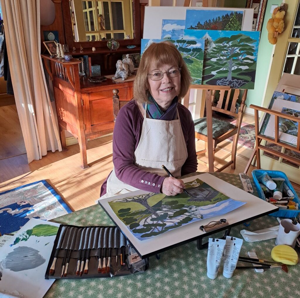 Sheila Robinson Warwickshire Acrylic Artist at Work