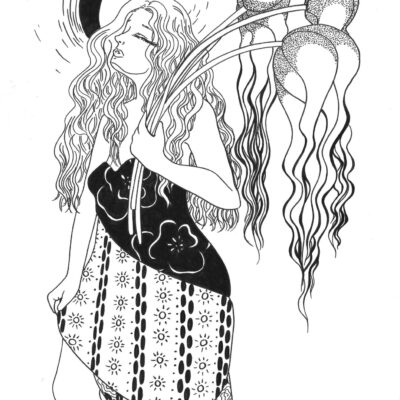 Nouveau Girl with Flowers