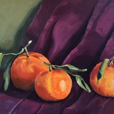 Oranges on Purple Cloth