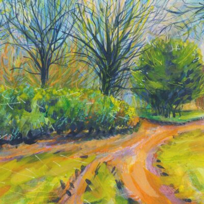 Looking Out, mixed media painting