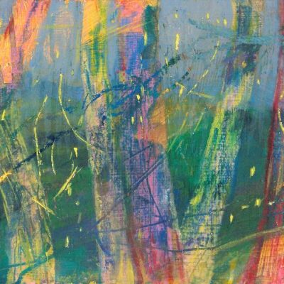 Rain through the Trees, , mixed media painting