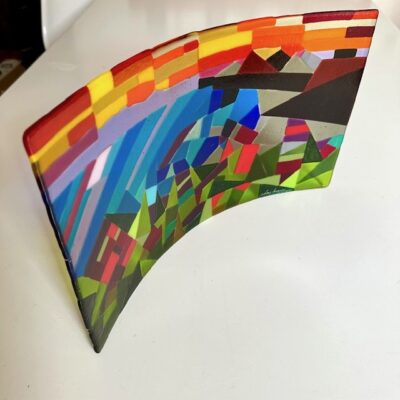 Bali - Curved Light Catcher - Fused Glass - Multi Colours