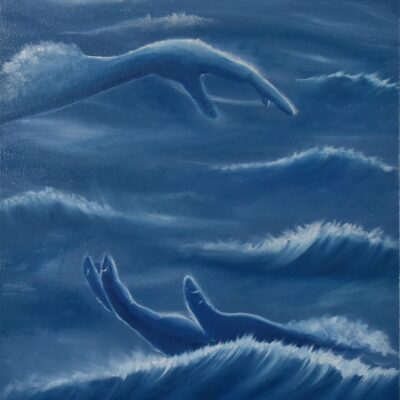 Across Stormy Waters, Oil on Canvas