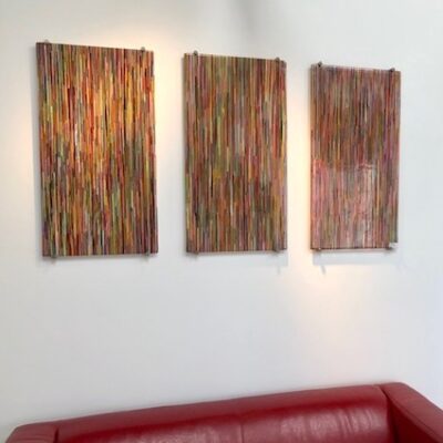 Interference - Wall Art Triptych - Fused Glass - Multi Colours