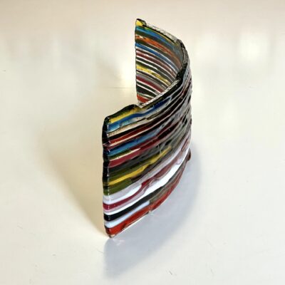 Overlay - Curved Light Catcher - Fused Glass - Multi Colours