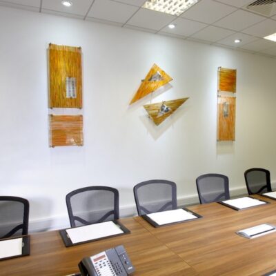 Interference Installation - Volvo Group UK - Wall Art - Fused Glass - Orange