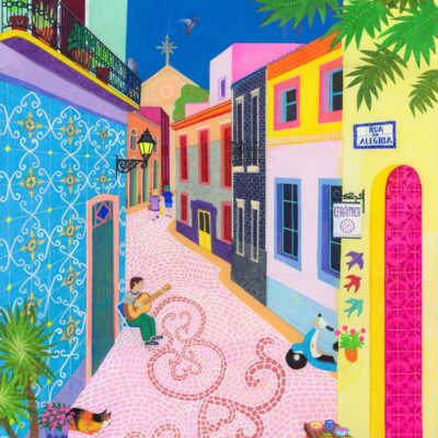 A place to wander slowly, breathe in the sea air, and soak up the warmth of Algarve life – from quiet morning walks along the cliffs to long lunches in the sun. This painting captures the colour, light, and easy joy that make the Algarve a place people return to again and again.