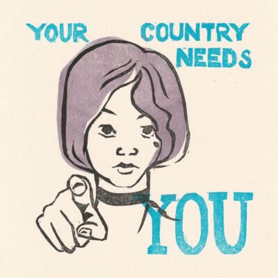  Your Country Needs You (Linocut)