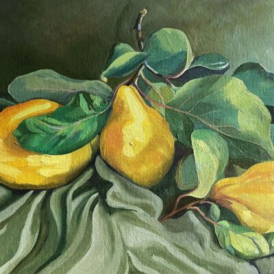 Quinces on Green Cloth