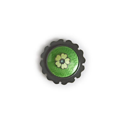 Brooch green rosette