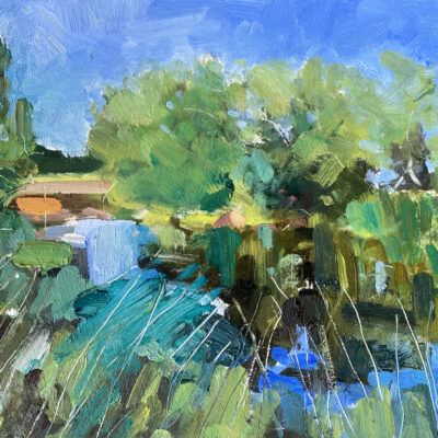 Evening Overlooking Shakespeare's Marina, oil on board, 15cm x 10cm, £150