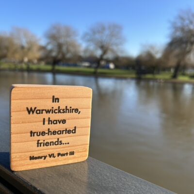Cedar quote block by the River Avon