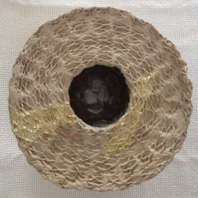  Fir Cone Vessel With Gold Leaf