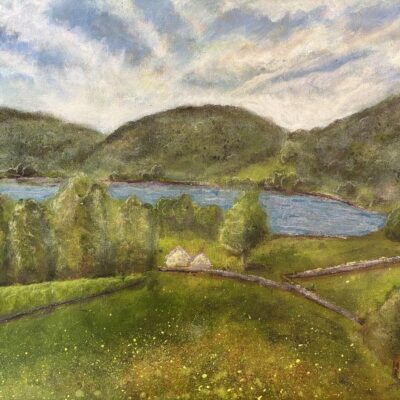 'Glimpse of Grasmere'. Acrylic.