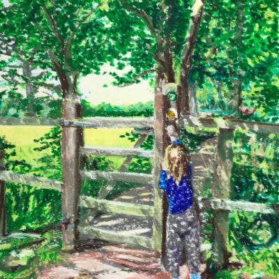 I Can Reach; £525; 43x55cm; oil pastel