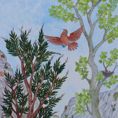 19cm X 32cm, Gouache and watercolour on paper