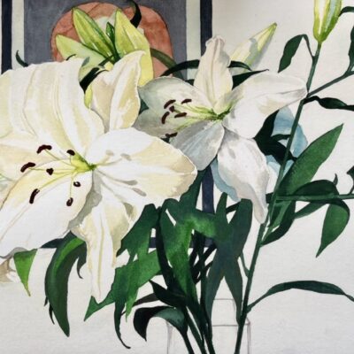 An Abundance of Lilies - original watercolour painting.