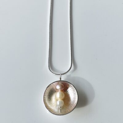 Sue Barclay Hallmarked silver pendant with cultured pearls