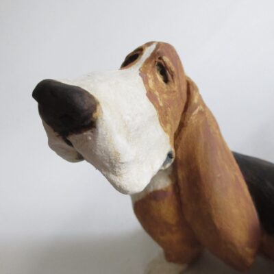 Basset ~ high-fire stoneware with oxides and slip