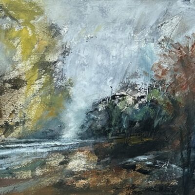 Marie Calvert Into the woods. Oil on card