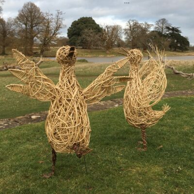 Willow Sculpture installation at Charlecote Park Easter Trail