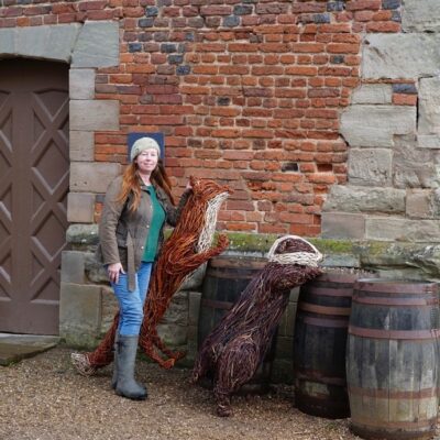 Willow Sculpture installation at Charlecote Park Christmas Trail