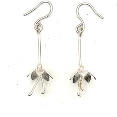  Sterling silver fustian drop earrings