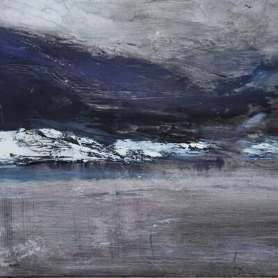Glacial lagoon Jokulsarlon, Iceland.   Oil on card