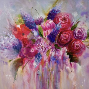 ‘She Danced In Full Colour’ 60cmx60cm. £699. A celebration of freedom, joy and self expression. This painting captures that powerful moment when you stop holding back and allow yourself to be seen in all your glory.