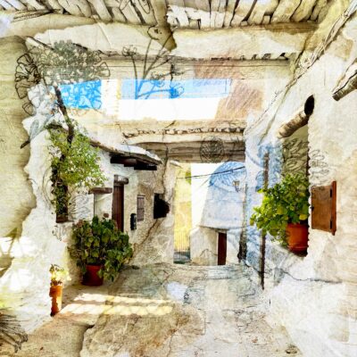 Digital image printed in mulberry paper mounted on panel