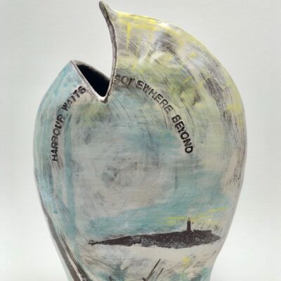 "Where is harbour?" Vase - side 2