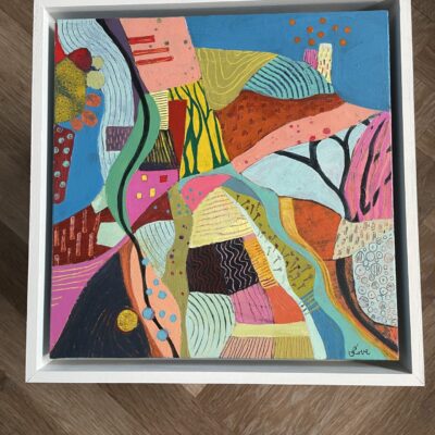 Abstract landscape in acrylic - Jumble Fields