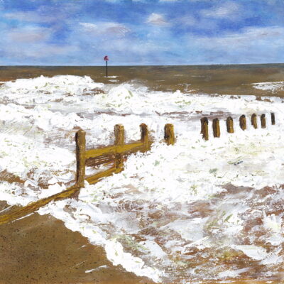'Stormy Beach' - Teignmouth. Acrylic. Original and Prints available.