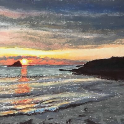 Lapping; £275; 43x29cm; oil pastel