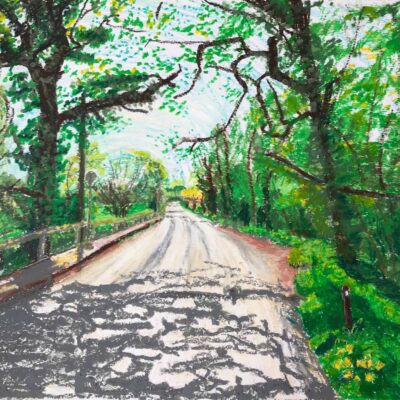 Leading Light Through the Tree Tunnel; £785; 68x55cm; oil pastel