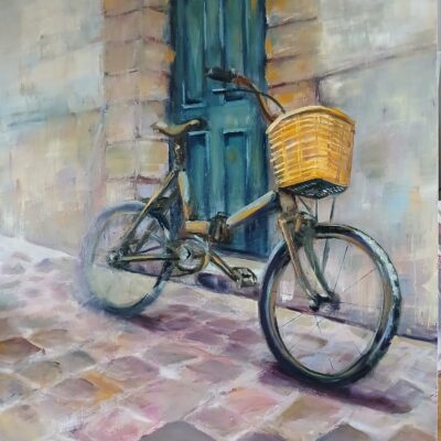 Old Bicycle in Brittany. Oil on Canvas 50 x 60cm
