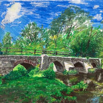 Packhorse Bridge; £785; 68x55cm; oil pastel