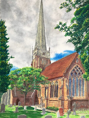 Reaching For Heaven; £785; 68x55cm; oil pastel